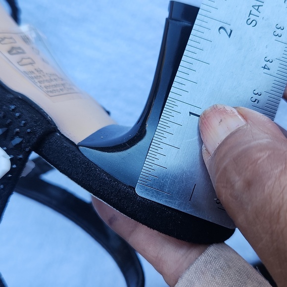 New Strappy Heels with Gems, Black Color, Size 8.5 - Picture 7 of 8